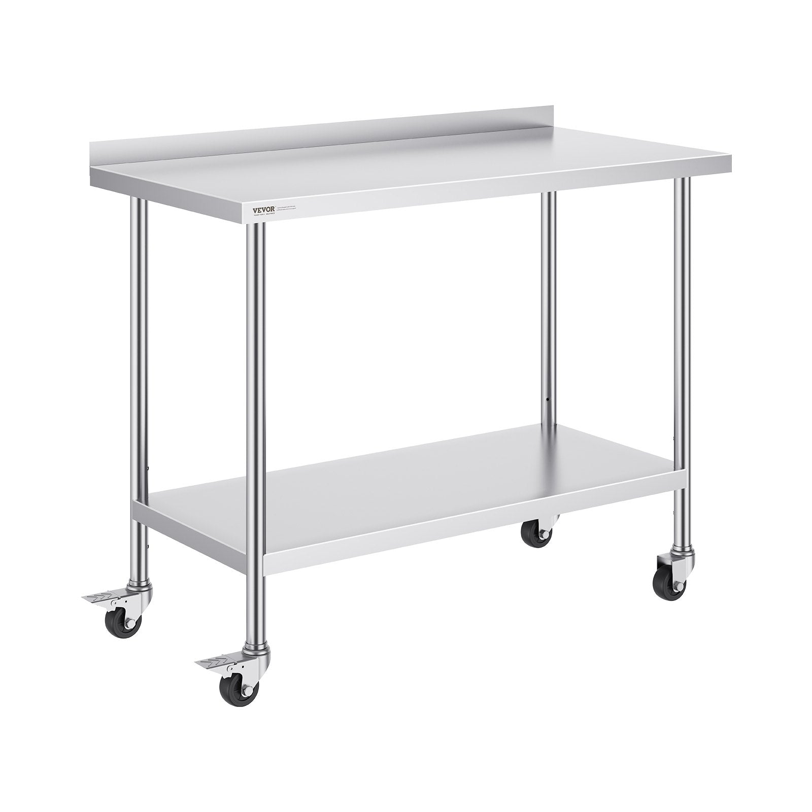 24 x 48 x 40 Inch Stainless Steel Work Table, Commercial Food Prep Worktable with Casters, Heavy Duty Prep V952-CFBXGGZTLCDJOVC8PV0