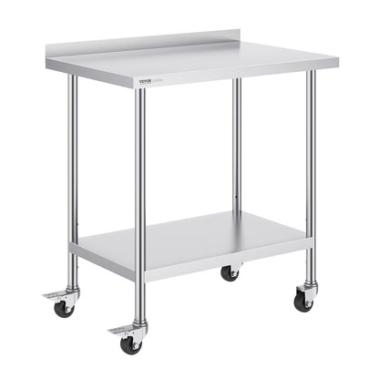 24 x 36 x 40 Inch Stainless Steel Work Table, Commercial Food Prep Worktable with Casters, Heavy Duty Prep V952-CFBXGGZTLCDJUI1NFV0