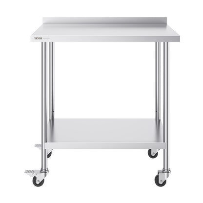 24 x 36 x 40 Inch Stainless Steel Work Table, Commercial Food Prep Worktable with Casters, Heavy Duty Prep V952-CFBXGGZTLCDJUI1NFV0