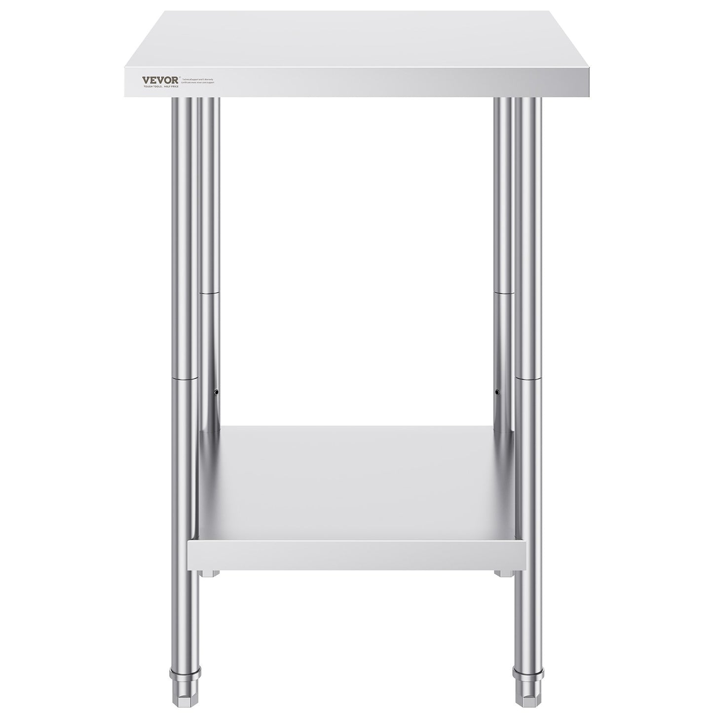 Stainless Steel Prep Table, 24 x 24 x 34 Inch, Heavy Duty Metal Worktable with 3 Adjustable Height Levels, V952-CFBXGGZTLCWJ45FJ5V0