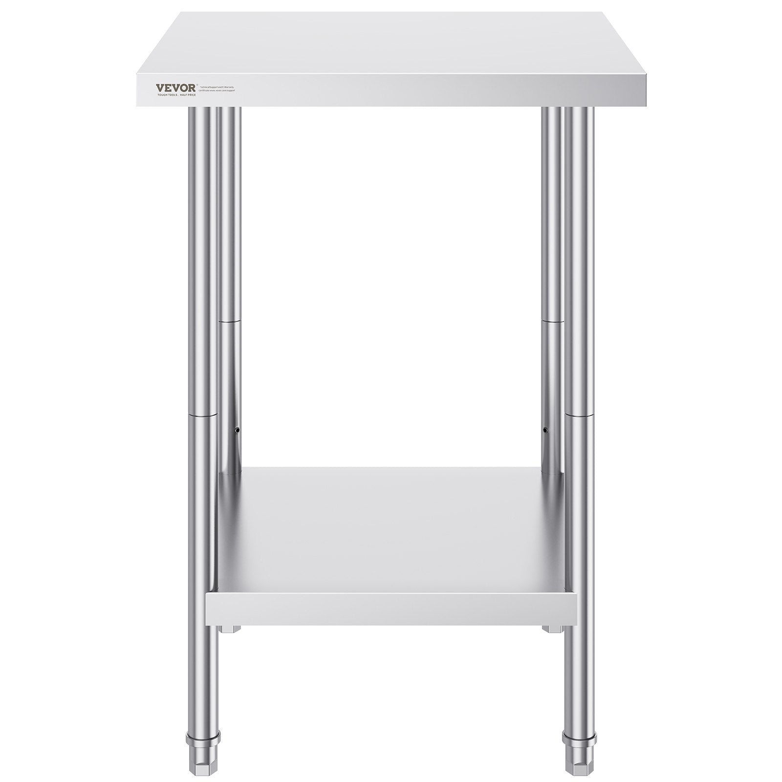 Stainless Steel Prep Table, 24 x 24 x 34 Inch, Heavy Duty Metal Worktable with 3 Adjustable Height Levels, V952-CFBXGGZTLCWJ45FJ5V0