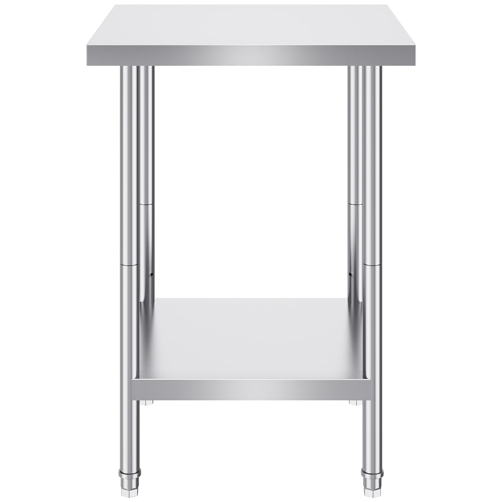 Stainless Steel Prep Table, 24 x 24 x 34 Inch, Heavy Duty Metal Worktable with 3 Adjustable Height Levels, V952-CFBXGGZTLCWJ45FJ5V0