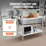24 x 48 x 36 Inch Stainless Steel Work Table, Commercial Food Prep Worktable Heavy Duty Prep Worktable, Metal V952-CFBXGGZTLCWJ4SWV4V0