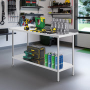 24 x 60 x 36 Inch Stainless Steel Work Table, Commercial Food Prep Worktable Heavy Duty Prep Worktable, Metal V952-CFBXGGZTLCWJ81648V0