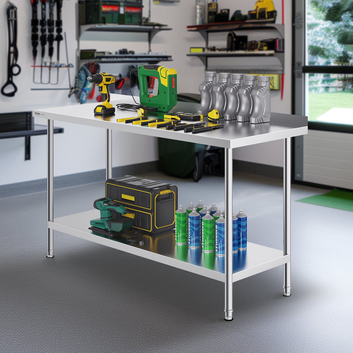 24 x 60 x 36 Inch Stainless Steel Work Table, Commercial Food Prep Worktable Heavy Duty Prep Worktable, Metal V952-CFBXGGZTLCWJ81648V0