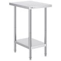 Stainless Steel Prep Table, 24 x 18 x 34 Inch, Heavy Duty Metal Worktable with 3 Adjustable Height Levels, V952-CFBXGGZTLCWJ8T6BLV0