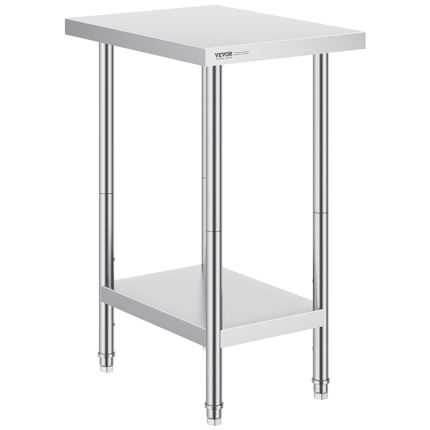 Stainless Steel Prep Table, 24 x 18 x 34 Inch, Heavy Duty Metal Worktable with 3 Adjustable Height Levels, V952-CFBXGGZTLCWJ8T6BLV0