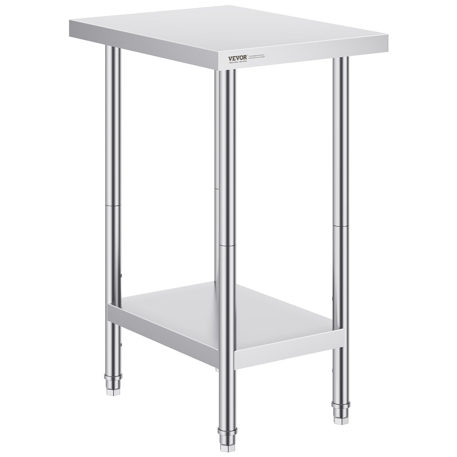 Stainless Steel Prep Table, 24 x 18 x 34 Inch, Heavy Duty Metal Worktable with 3 Adjustable Height Levels, V952-CFBXGGZTLCWJ8T6BLV0