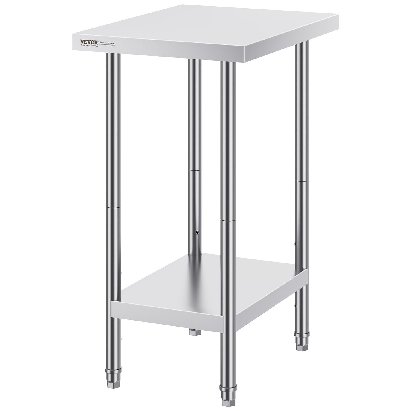 Stainless Steel Prep Table, 24 x 18 x 34 Inch, Heavy Duty Metal Worktable with 3 Adjustable Height Levels, V952-CFBXGGZTLCWJ8T6BLV0