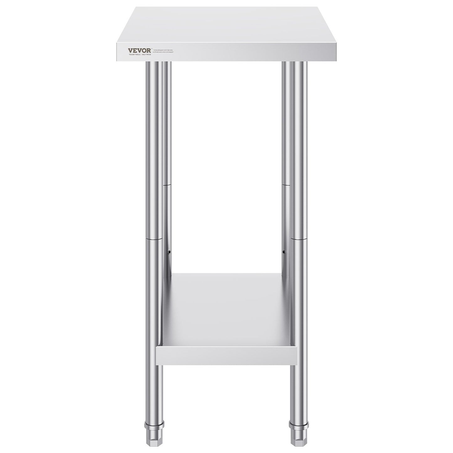 Stainless Steel Prep Table, 24 x 18 x 34 Inch, Heavy Duty Metal Worktable with 3 Adjustable Height Levels, V952-CFBXGGZTLCWJ8T6BLV0