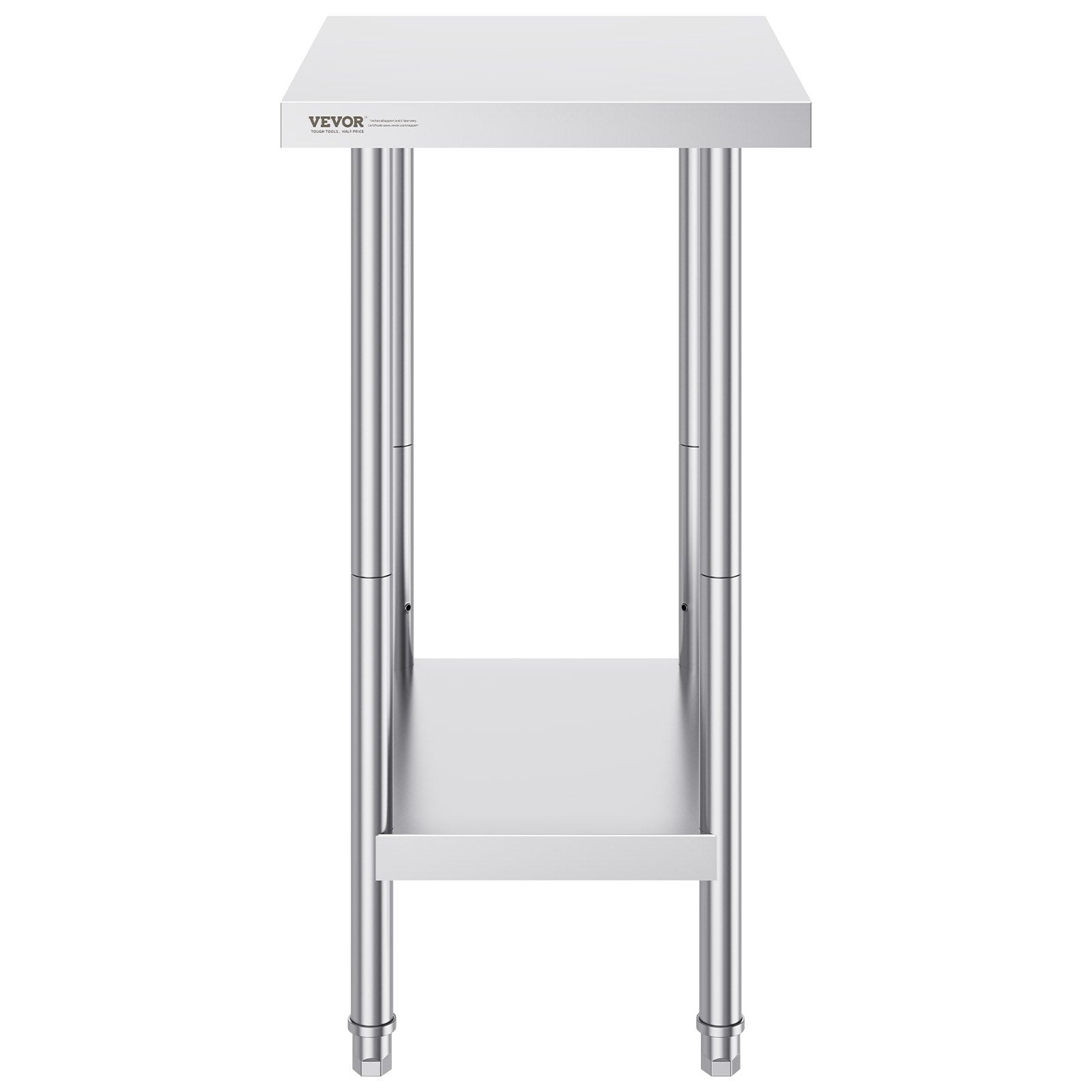 Stainless Steel Prep Table, 24 x 18 x 34 Inch, Heavy Duty Metal Worktable with 3 Adjustable Height Levels, V952-CFBXGGZTLCWJ8T6BLV0