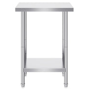 Stainless Steel Prep Table, 24 x 18 x 34 Inch, Heavy Duty Metal Worktable with 3 Adjustable Height Levels, V952-CFBXGGZTLCWJ8T6BLV0