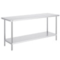 Stainless Steel Prep Table, 24 x 72 x 34 Inch, Heavy Duty Metal Worktable with 3 Adjustable Height Levels, V952-CFBXGGZTLCWJFVL3YV0