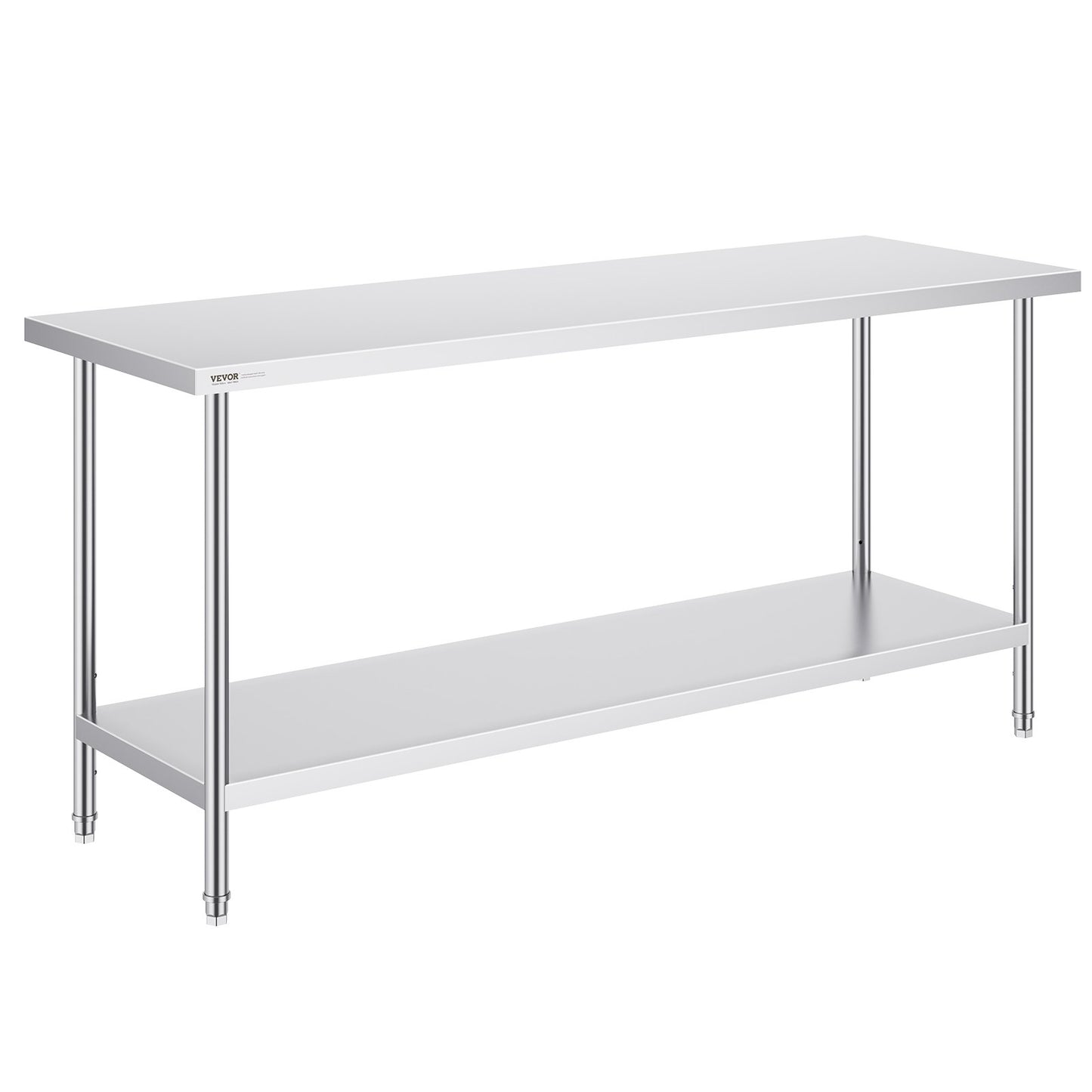 Stainless Steel Prep Table, 24 x 72 x 34 Inch, Heavy Duty Metal Worktable with 3 Adjustable Height Levels, V952-CFBXGGZTLCWJFVL3YV0