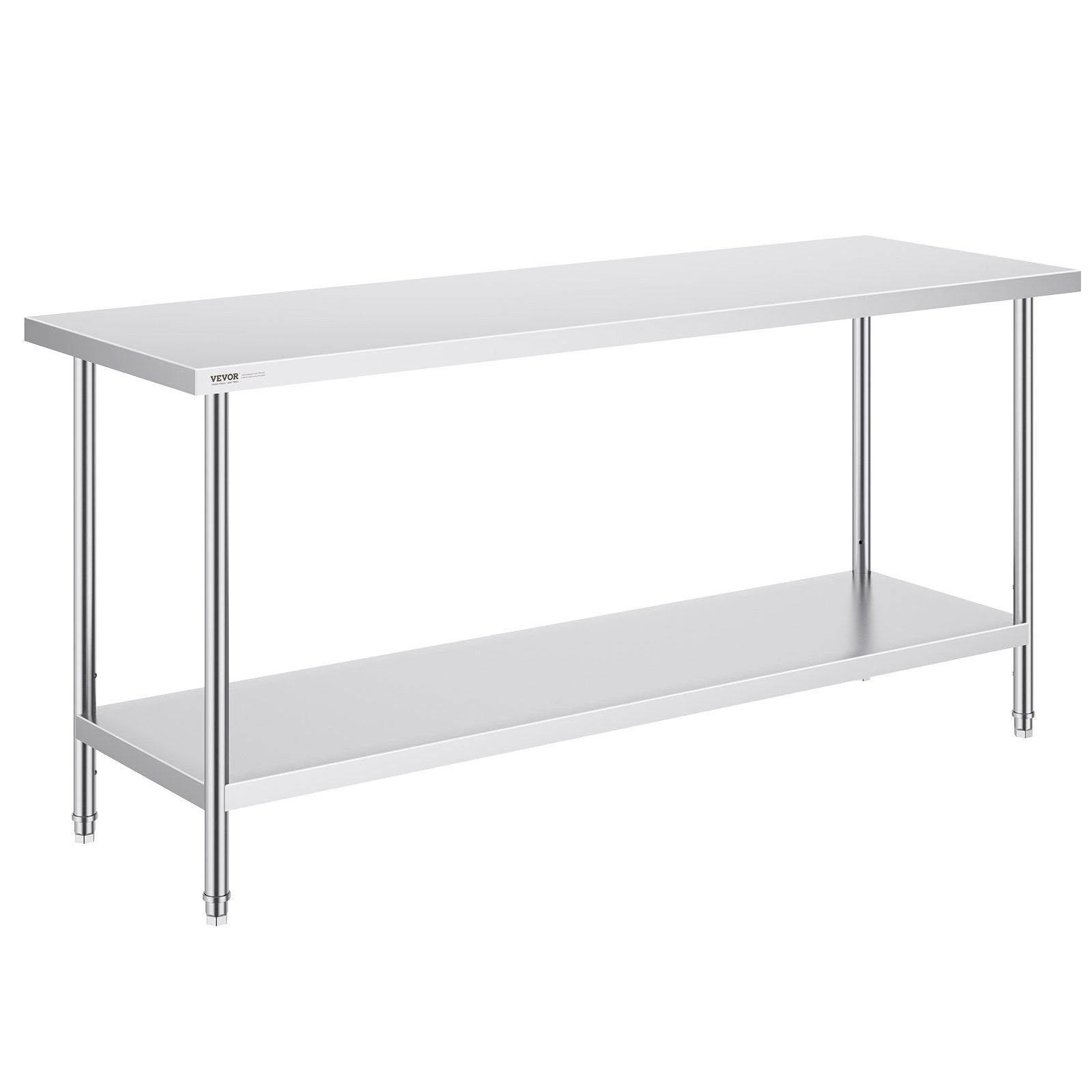 Stainless Steel Prep Table, 24 x 72 x 34 Inch, Heavy Duty Metal Worktable with 3 Adjustable Height Levels, V952-CFBXGGZTLCWJFVL3YV0