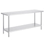 Stainless Steel Prep Table, 24 x 72 x 34 Inch, Heavy Duty Metal Worktable with 3 Adjustable Height Levels, V952-CFBXGGZTLCWJFVL3YV0