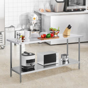Stainless Steel Prep Table, 24 x 72 x 34 Inch, Heavy Duty Metal Worktable with 3 Adjustable Height Levels, V952-CFBXGGZTLCWJFVL3YV0