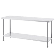 Stainless Steel Prep Table, 24 x 72 x 34 Inch, Heavy Duty Metal Worktable with 3 Adjustable Height Levels, V952-CFBXGGZTLCWJFVL3YV0