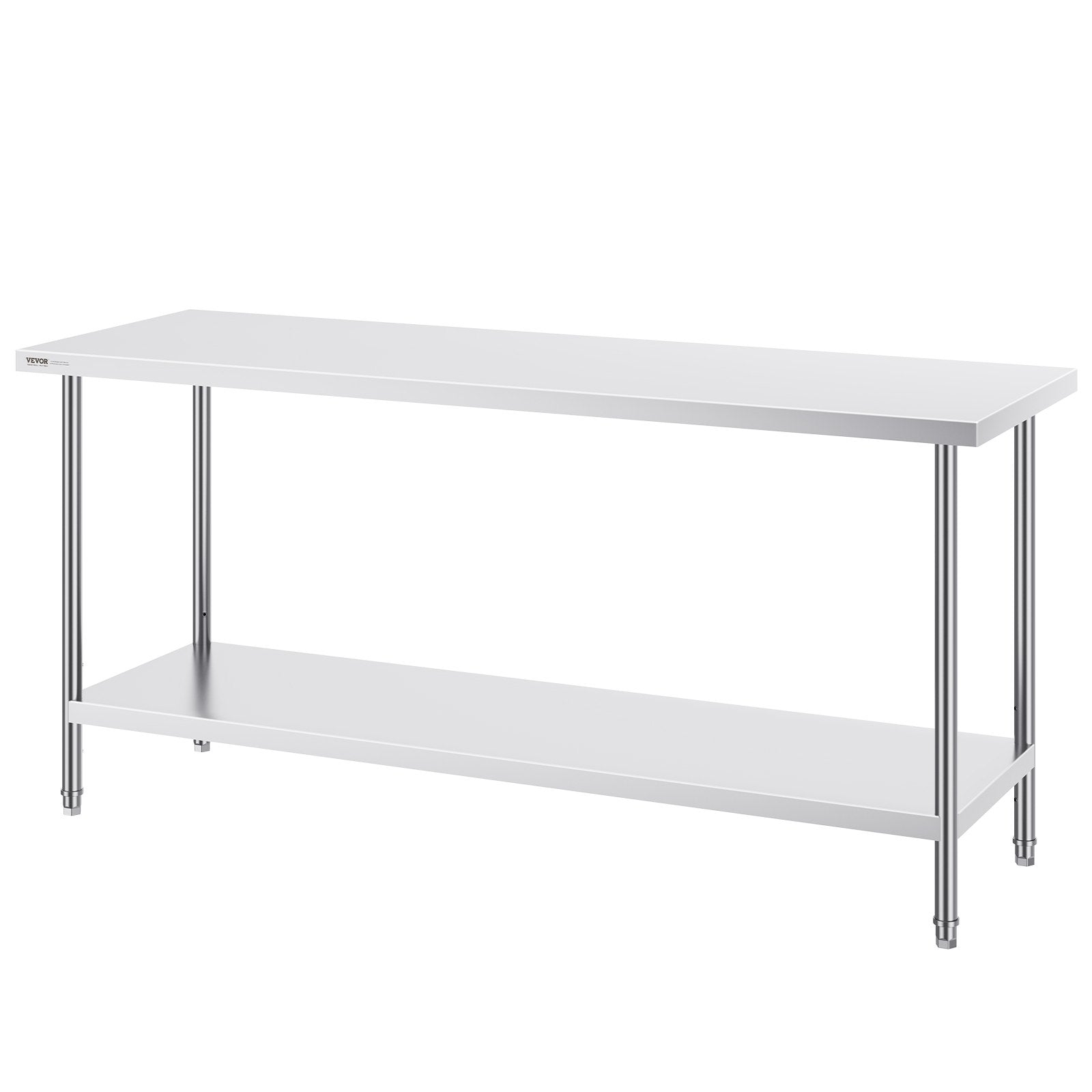 Stainless Steel Prep Table, 24 x 72 x 34 Inch, Heavy Duty Metal Worktable with 3 Adjustable Height Levels, V952-CFBXGGZTLCWJFVL3YV0