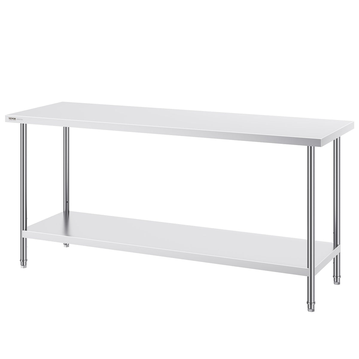 Stainless Steel Prep Table, 24 x 72 x 34 Inch, Heavy Duty Metal Worktable with 3 Adjustable Height Levels, V952-CFBXGGZTLCWJFVL3YV0