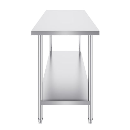 Stainless Steel Prep Table, 24 x 72 x 34 Inch, Heavy Duty Metal Worktable with 3 Adjustable Height Levels, V952-CFBXGGZTLCWJFVL3YV0