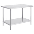 Stainless Steel Prep Table, 30 x 48 x 34 Inch, Heavy Duty Metal Worktable with 3 Adjustable Height Levels, V952-CFBXGGZTLCWJMJYVIV0