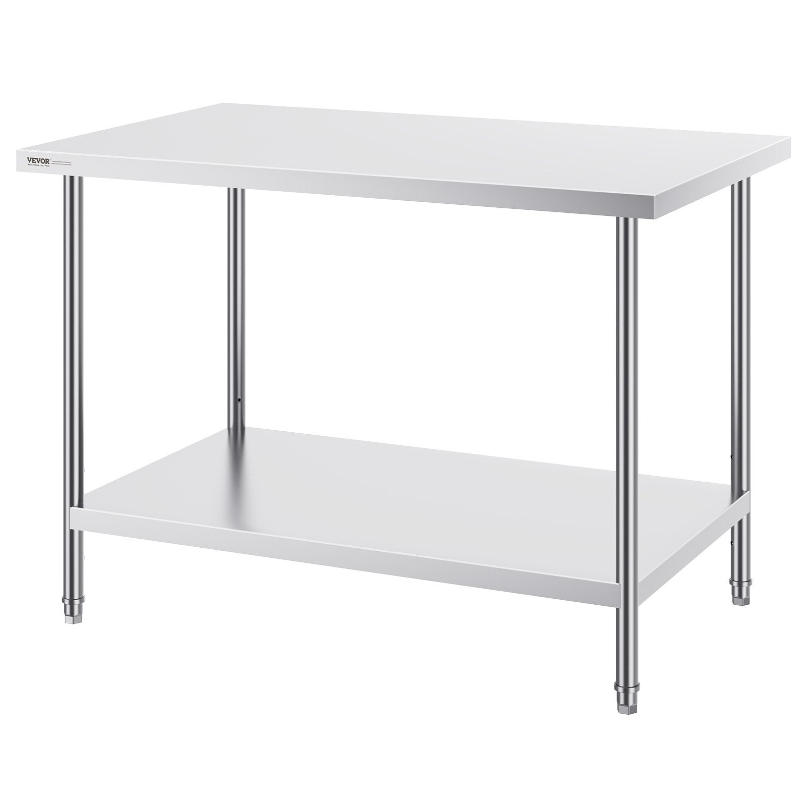 Stainless Steel Prep Table, 30 x 48 x 34 Inch, Heavy Duty Metal Worktable with 3 Adjustable Height Levels, V952-CFBXGGZTLCWJMJYVIV0