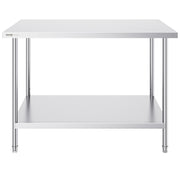 Stainless Steel Prep Table, 30 x 48 x 34 Inch, Heavy Duty Metal Worktable with 3 Adjustable Height Levels, V952-CFBXGGZTLCWJMJYVIV0