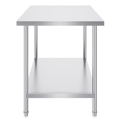 Stainless Steel Prep Table, 30 x 48 x 34 Inch, Heavy Duty Metal Worktable with 3 Adjustable Height Levels, V952-CFBXGGZTLCWJMJYVIV0