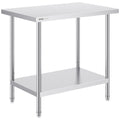 Stainless Steel Prep Table, 24 x 36 x 34 Inch, Heavy Duty Metal Worktable with 3 Adjustable Height Levels, V952-CFBXGGZTLCWJOPMIYV0