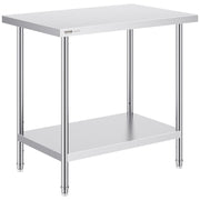 Stainless Steel Prep Table, 24 x 36 x 34 Inch, Heavy Duty Metal Worktable with 3 Adjustable Height Levels, V952-CFBXGGZTLCWJOPMIYV0