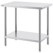 Stainless Steel Prep Table, 24 x 36 x 34 Inch, Heavy Duty Metal Worktable with 3 Adjustable Height Levels, V952-CFBXGGZTLCWJOPMIYV0