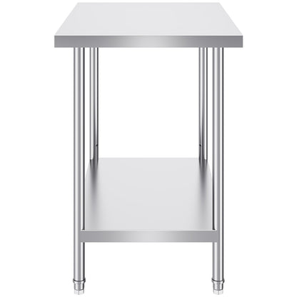 Stainless Steel Prep Table, 24 x 36 x 34 Inch, Heavy Duty Metal Worktable with 3 Adjustable Height Levels, V952-CFBXGGZTLCWJOPMIYV0