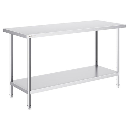 Stainless Steel Work Prep Table Commercial Worktable Food Prep 24x60x34in V952-CFBXGGZTLCWJPPGVSV0