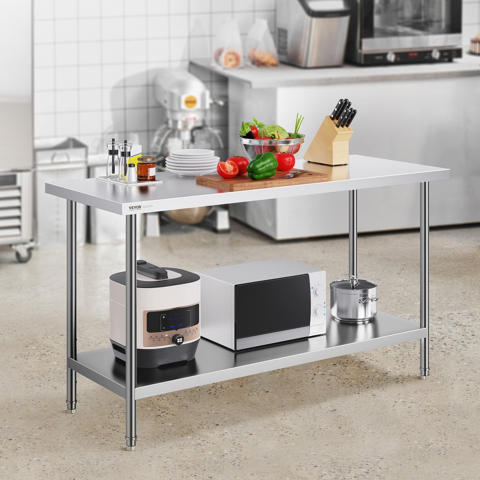 Stainless Steel Work Prep Table Commercial Worktable Food Prep 24x60x34in V952-CFBXGGZTLCWJPPGVSV0