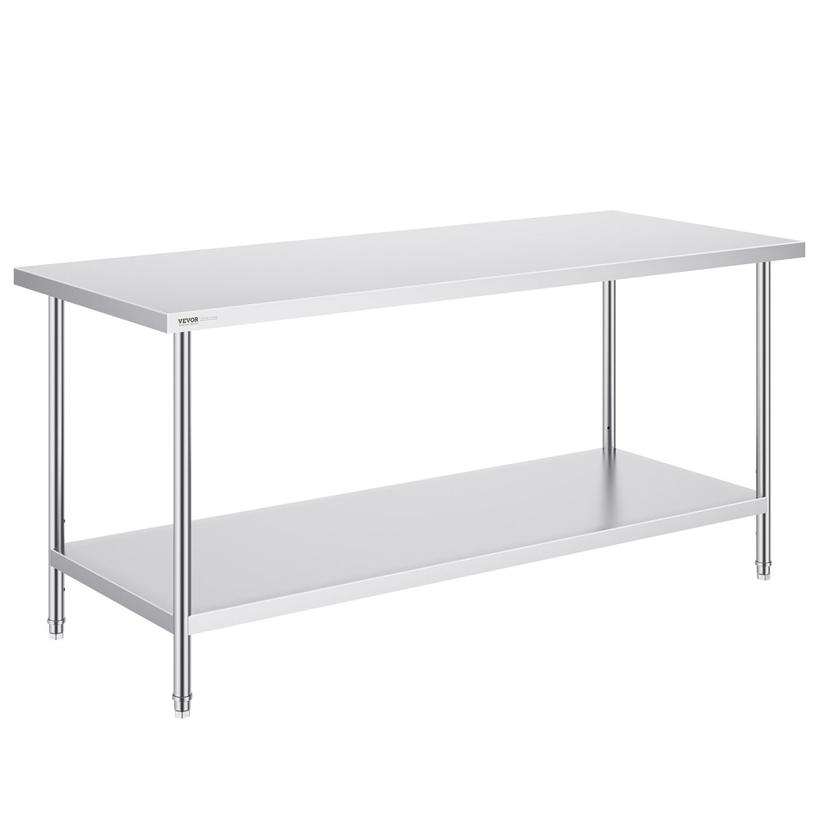 Stainless Steel Prep Table, 30 x 72 x 34 Inch, Heavy Duty Metal Worktable with 3 Adjustable Height Levels, V952-CFBXGGZTLCWJS66RVV0