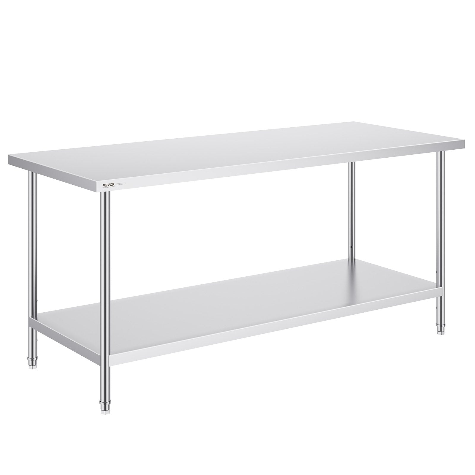 Stainless Steel Prep Table, 30 x 72 x 34 Inch, Heavy Duty Metal Worktable with 3 Adjustable Height Levels, V952-CFBXGGZTLCWJS66RVV0
