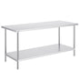 Stainless Steel Prep Table, 30 x 72 x 34 Inch, Heavy Duty Metal Worktable with 3 Adjustable Height Levels, V952-CFBXGGZTLCWJS66RVV0