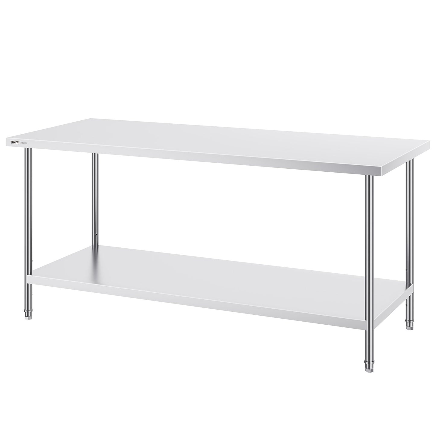 Stainless Steel Prep Table, 30 x 72 x 34 Inch, Heavy Duty Metal Worktable with 3 Adjustable Height Levels, V952-CFBXGGZTLCWJS66RVV0