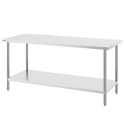 Stainless Steel Prep Table, 30 x 72 x 34 Inch, Heavy Duty Metal Worktable with 3 Adjustable Height Levels, V952-CFBXGGZTLCWJS66RVV0