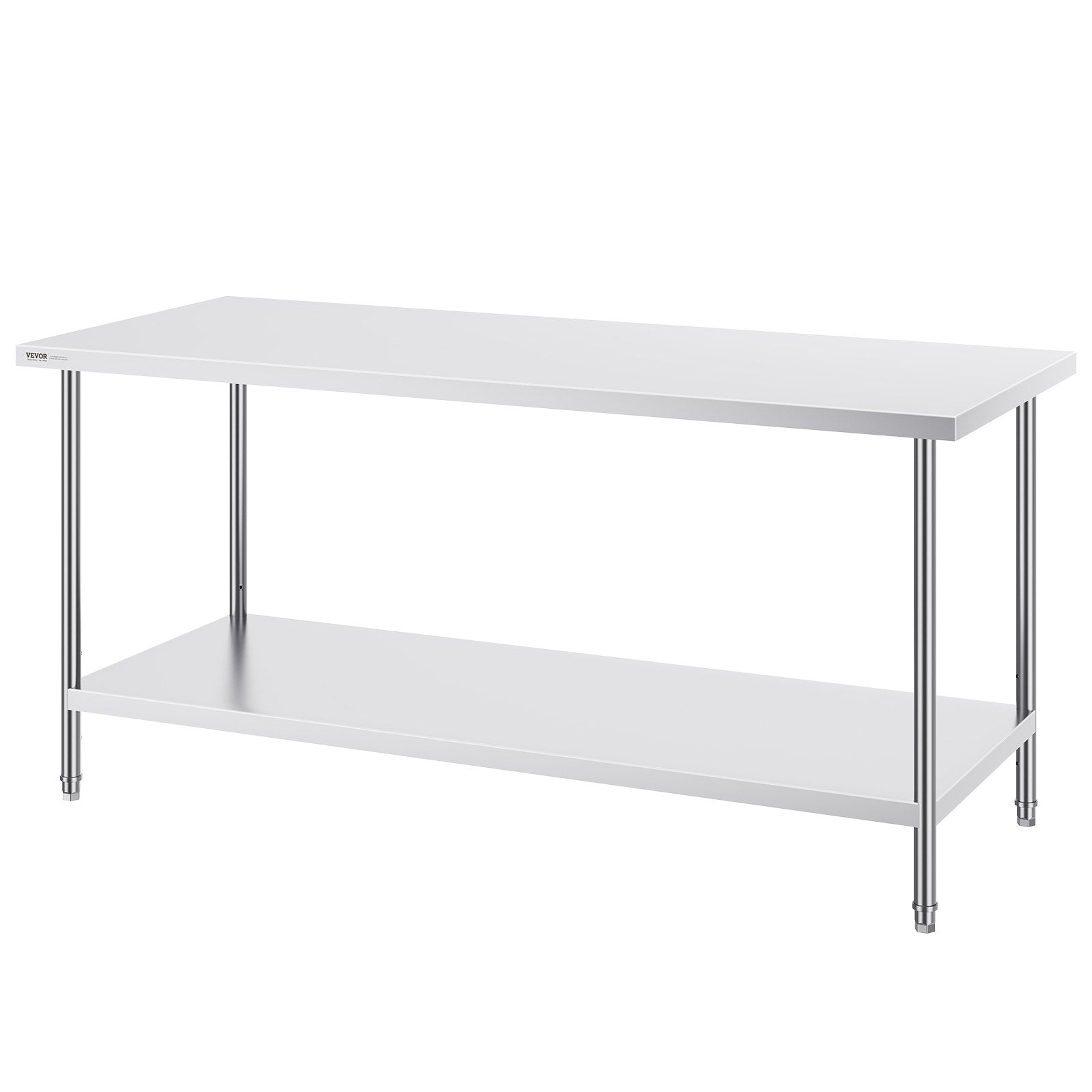 Stainless Steel Prep Table, 30 x 72 x 34 Inch, Heavy Duty Metal Worktable with 3 Adjustable Height Levels, V952-CFBXGGZTLCWJS66RVV0