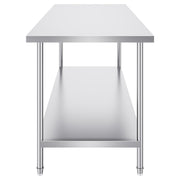 Stainless Steel Prep Table, 30 x 72 x 34 Inch, Heavy Duty Metal Worktable with 3 Adjustable Height Levels, V952-CFBXGGZTLCWJS66RVV0