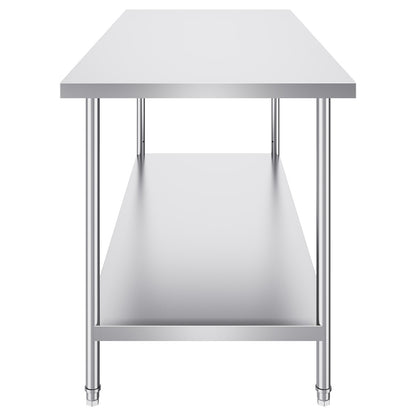 Stainless Steel Prep Table, 30 x 72 x 34 Inch, Heavy Duty Metal Worktable with 3 Adjustable Height Levels, V952-CFBXGGZTLCWJS66RVV0