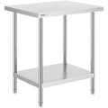 Stainless Steel Prep Table, 24 x 30 x 34 Inch, Heavy Duty Metal Worktable with 3 Adjustable Height Levels, V952-CFBXGGZTLCWJX36QKV0