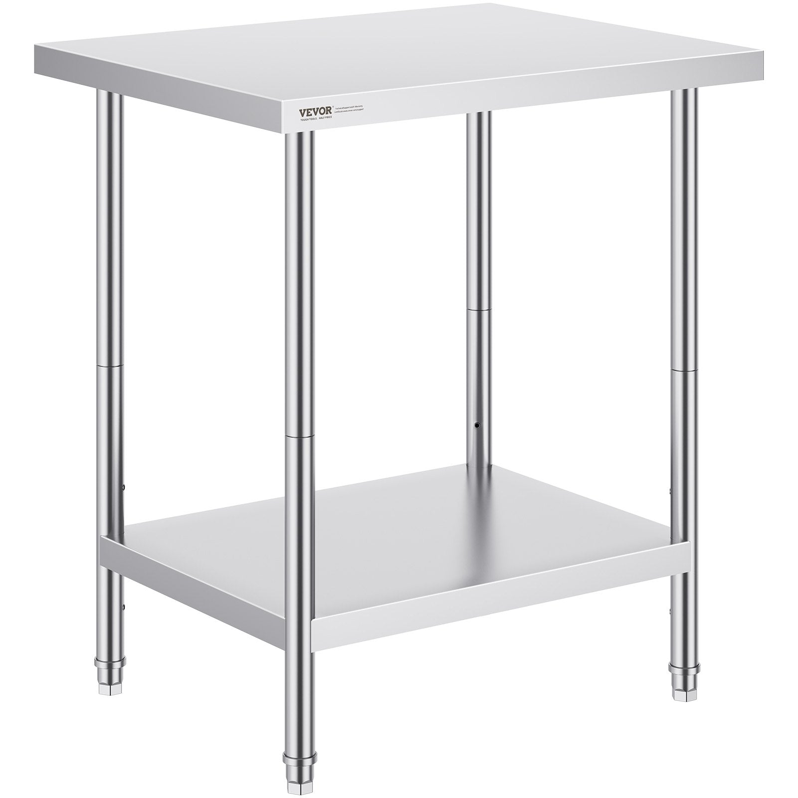 Stainless Steel Prep Table, 24 x 30 x 34 Inch, Heavy Duty Metal Worktable with 3 Adjustable Height Levels, V952-CFBXGGZTLCWJX36QKV0