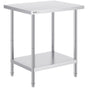 Stainless Steel Prep Table, 24 x 30 x 34 Inch, Heavy Duty Metal Worktable with 3 Adjustable Height Levels, V952-CFBXGGZTLCWJX36QKV0