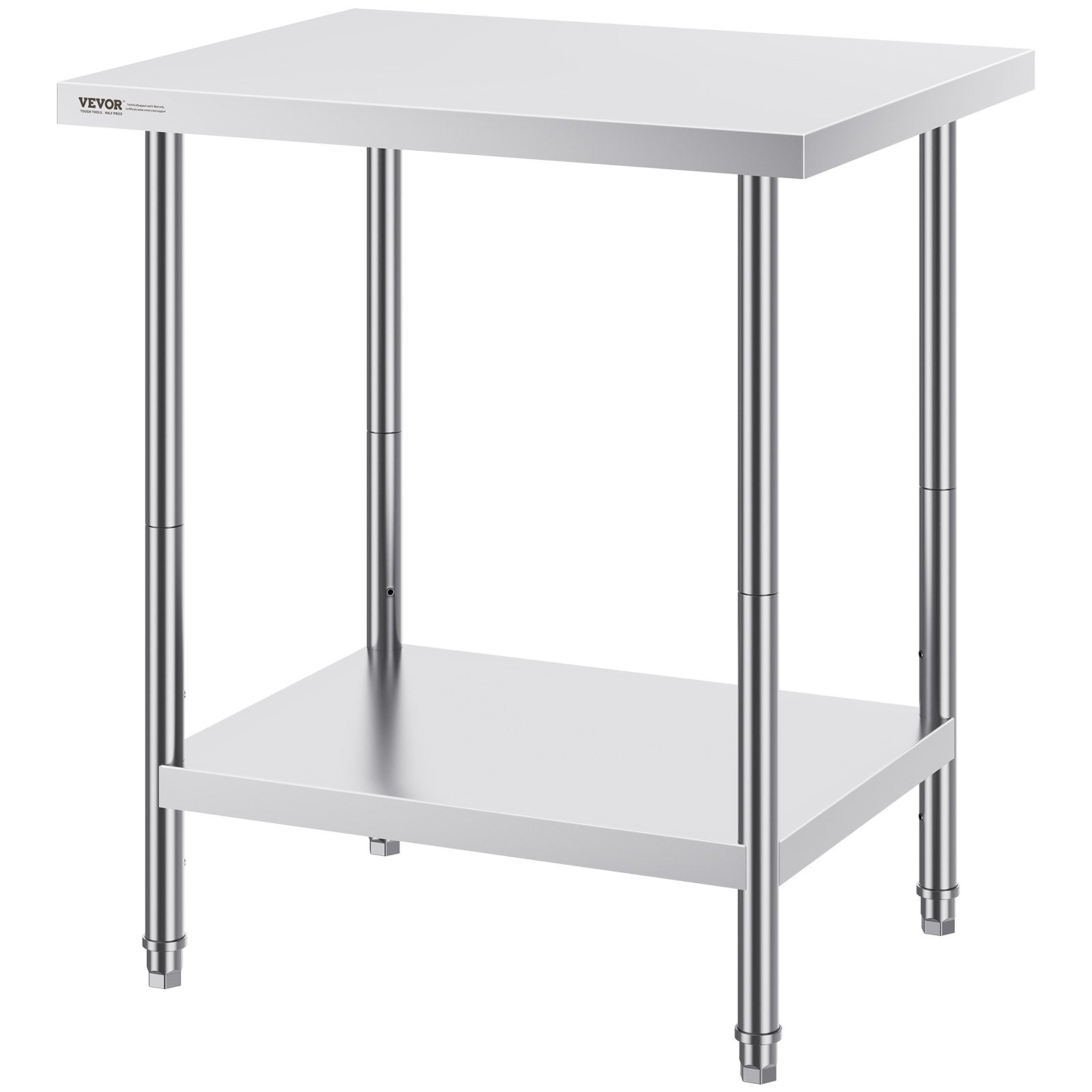 Stainless Steel Prep Table, 24 x 30 x 34 Inch, Heavy Duty Metal Worktable with 3 Adjustable Height Levels, V952-CFBXGGZTLCWJX36QKV0