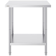 Stainless Steel Prep Table, 24 x 30 x 34 Inch, Heavy Duty Metal Worktable with 3 Adjustable Height Levels, V952-CFBXGGZTLCWJX36QKV0