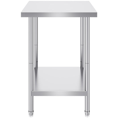 Stainless Steel Prep Table, 24 x 30 x 34 Inch, Heavy Duty Metal Worktable with 3 Adjustable Height Levels, V952-CFBXGGZTLCWJX36QKV0