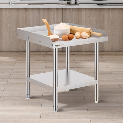 Stainless Steel Work Table, 24 x 24 x 26 Inch Commercial Food Prep Worktable, 3-Sided Backsplash Heavy Duty V952-CFBXGGZTSBT2DPGGMV0